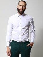Ανδρικό Πουκάμισο TAILOR-FIT 33-8143 Λευκό Φαρδιά γραμμή - Image 4