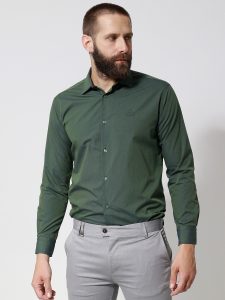 Ανδρικό Πουκάμισο TAILOR-FIT 33-8143 Πράσινο Φαρδιά γραμμή