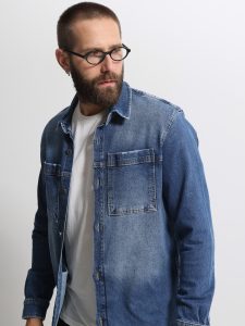 Over Jean Ανδρικό Πουκάμισο 34-213 Blue