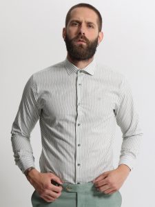 Ριγέ Πουκάμισο TAILOR-FIT Bilbao 33-8177 Πράσινο Φαρδιά γραμμή