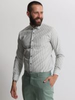 Ριγέ Πουκάμισο TAILOR-FIT Bilbao 33-8177 Πράσινο Φαρδιά γραμμή - Image 4