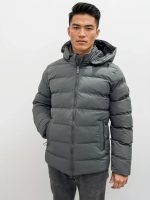 Ανδρικό Κοντό Puffer Jacket Μπουφάν 34-220 Γκρι - Image 3