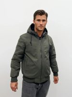 Ανδρικό Jacket Μπουφάν Με Κουκούλα 34-219 Χακί - Image 4