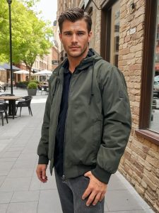 Ανδρικό Jacket Μπουφάν Με Κουκούλα 34-219 Χακί