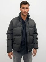 Ανδρικό Κοντό Puffer Jacket Μπουφάν 34-222 Μαύρο - Image 6