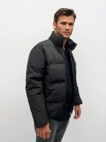 Ανδρικό Κοντό Puffer Jacket Μπουφάν 34-222 Μαύρο - Image 4
