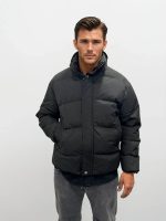 Ανδρικό Κοντό Puffer Jacket Μπουφάν 34-222 Μαύρο - Image 3