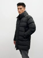 Ανδρικό Μακρύ Puffer Jacket Μπουφάν 2174 Μαύρο - Image 2
