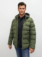 Ανδρικό Κοντό Puffer Jacket Μπουφάν 34-220 Χακί - Image 2