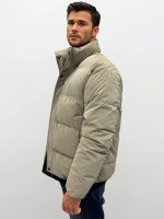 Ανδρικό Κοντό Puffer Jacket Μπουφάν 34-222 Μπεζ - Image 3