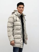 Ανδρικό Μακρύ Puffer Jacket Μπουφάν 2174 Γκρι - Image 2