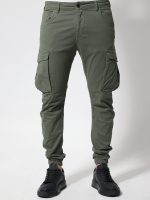 Ανδρικό Παντελόνι Cargo Με Λάστιχο 34-419 Χακί - Image 3